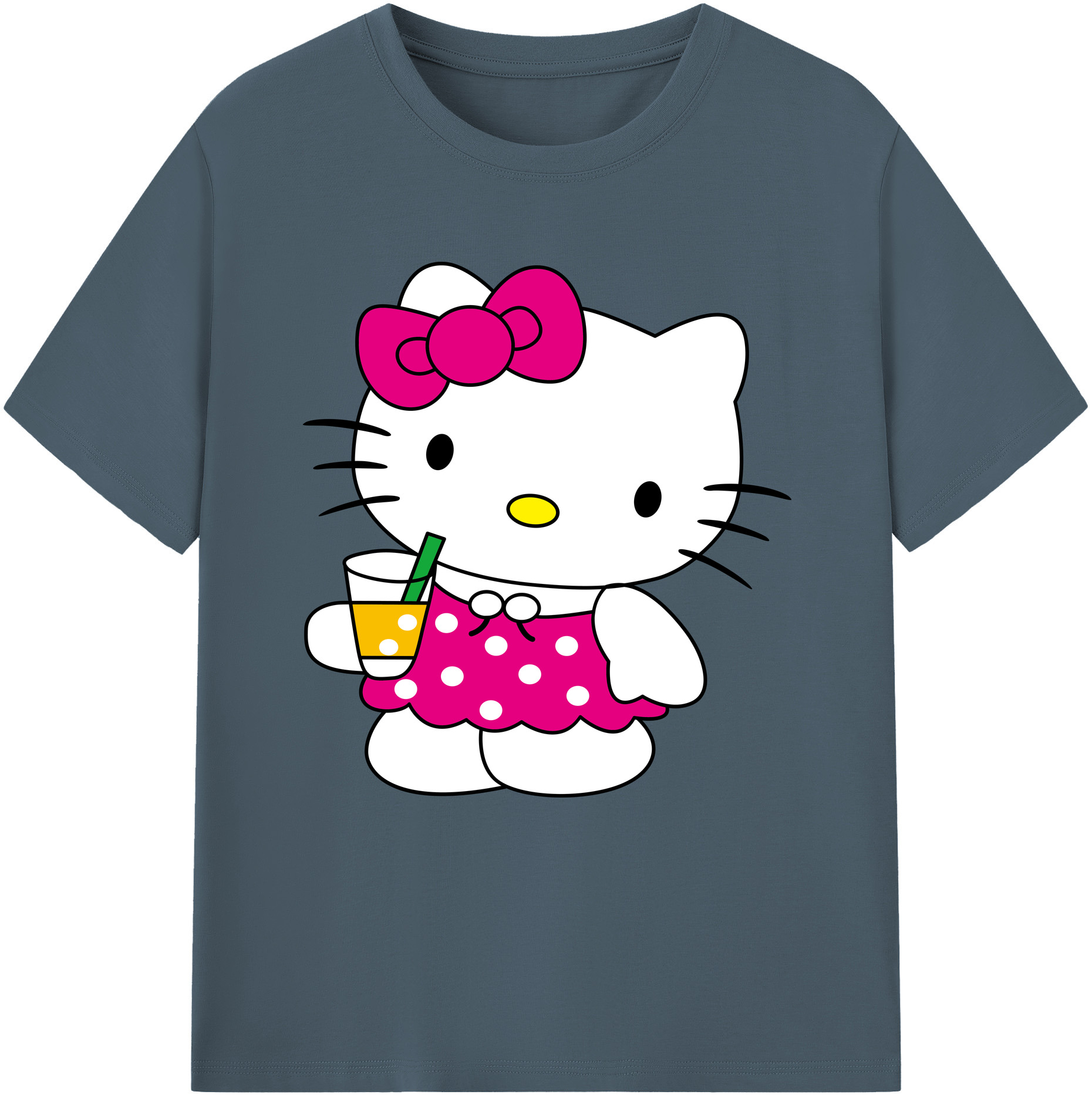 （画像用） Hello Kitty ハローキティ 綿100％半袖Tシャツ（フロントプリント）